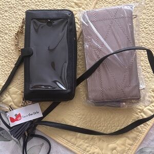 The Girls Black and Cream Phone Purse Duo